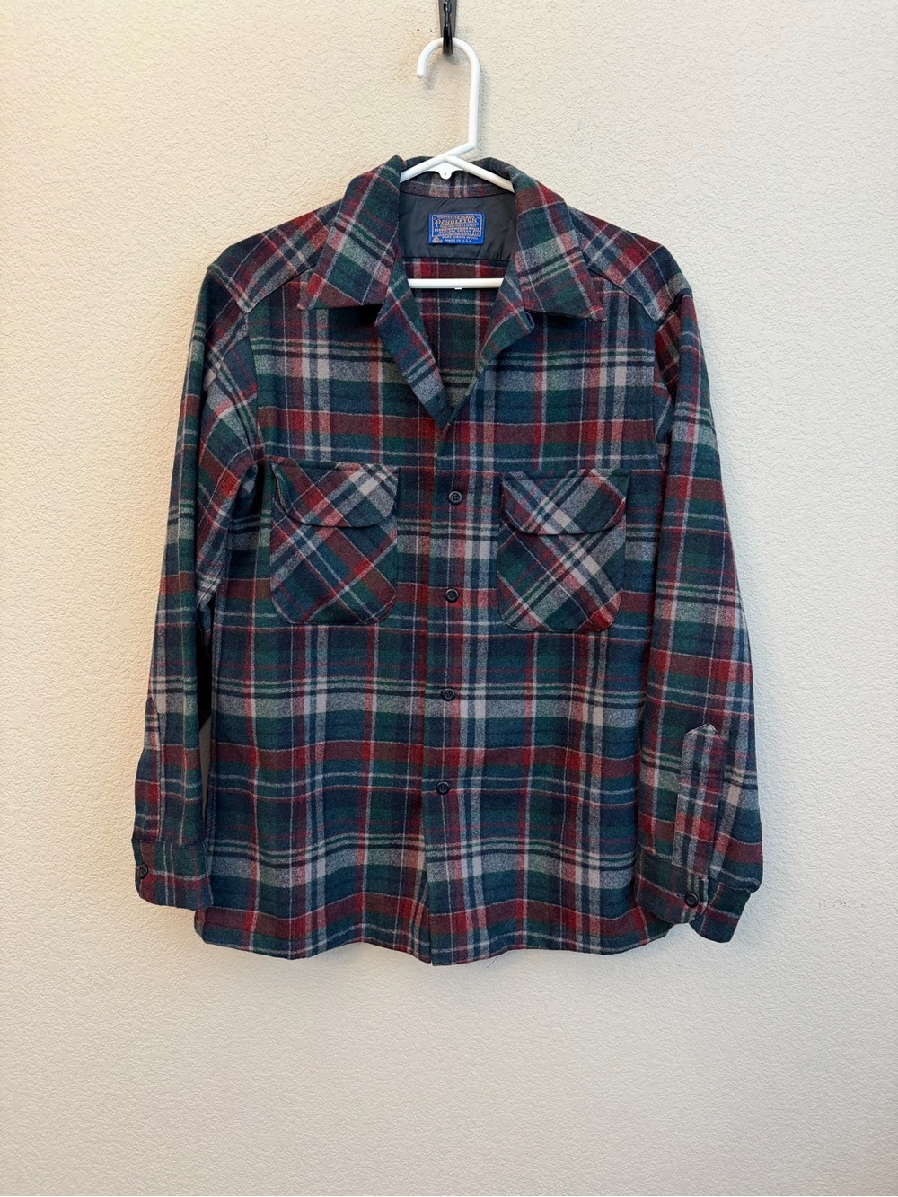 Pendleton Vintage Wool Plaid board Shirt - Red, Green & Navy all virgin wool